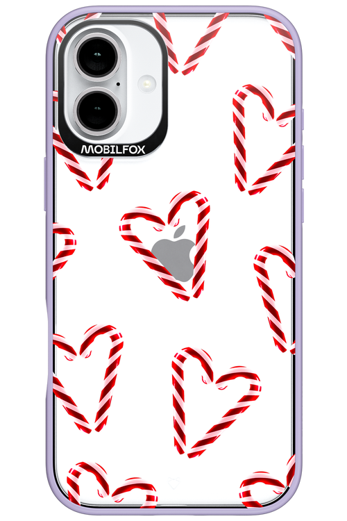 Candy Cane Hearts - Apple iPhone 16 Plus