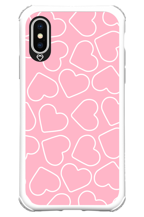 Line Heart Pink - Apple iPhone X