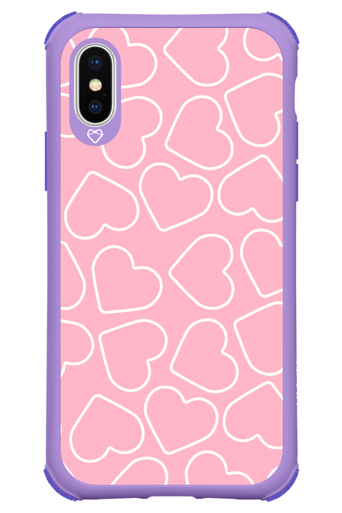 Line Heart Pink - Apple iPhone XS