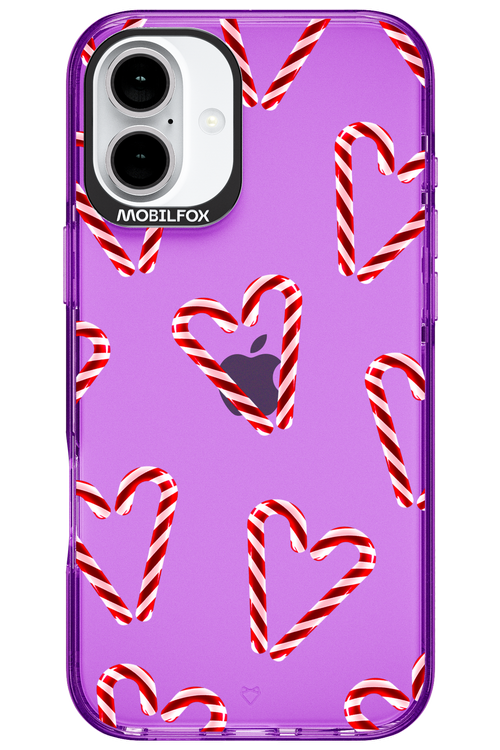 Candy Cane Hearts - Apple iPhone 16 Plus