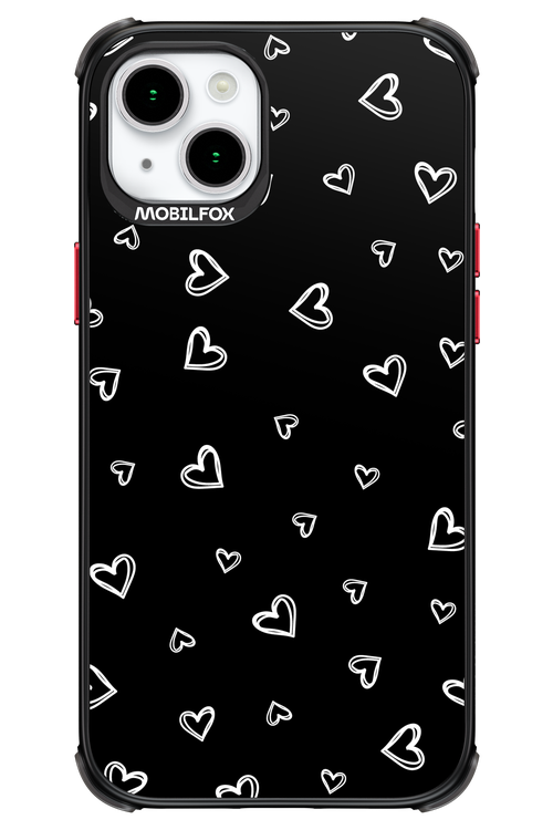 Monochrome Hearts 2.0 - Apple iPhone 15 Plus