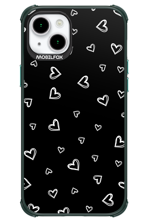 Monochrome Hearts 2.0 - Apple iPhone 15 Plus