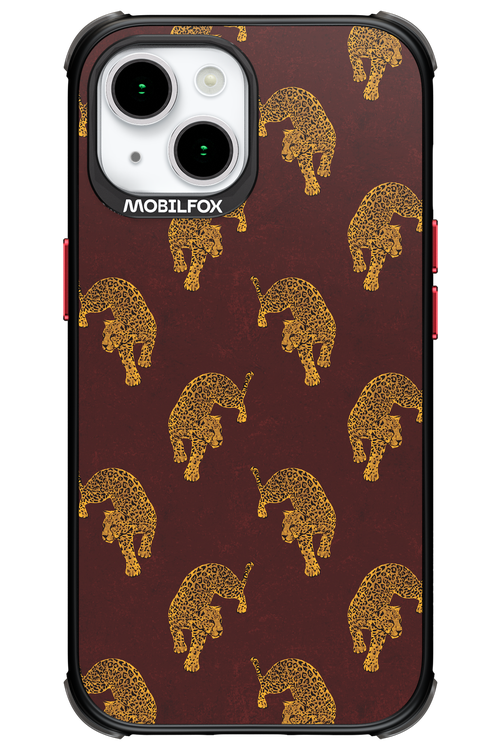 Burgundy Leopard Pattern - Apple iPhone 15