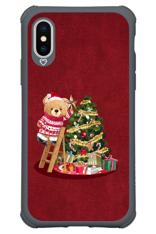 Christmas Bear (Burgundy) - Apple iPhone X