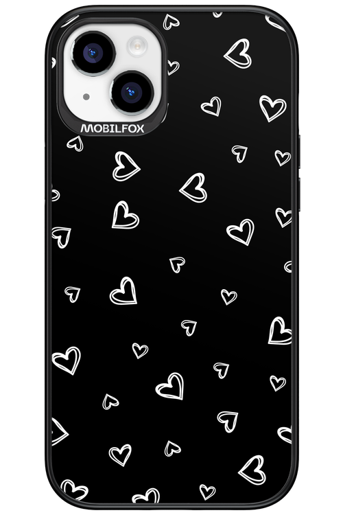 Monochrome Hearts 2.0 - Apple iPhone 15 Plus