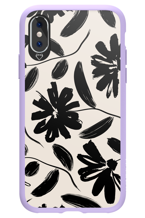 Monochrome Flowerss - Apple iPhone XS