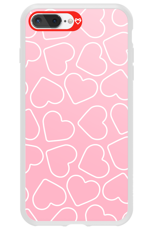 Line Heart Pink - Apple iPhone 8 Plus