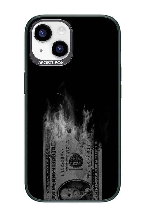Money Burn B&W - Apple iPhone 14