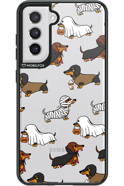 Scary Dachshund (Transparent) - Samsung Galaxy S21 FE