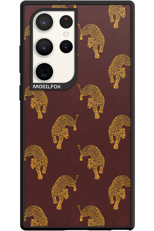 Burgundy Leopard Pattern - Samsung Galaxy S23 Ultra