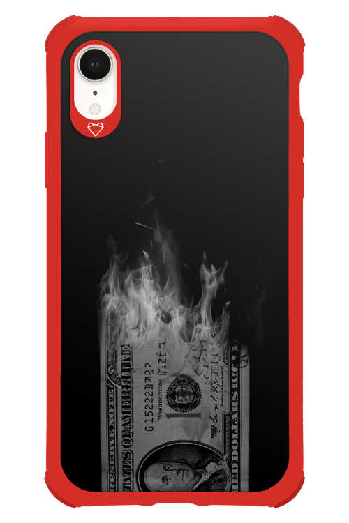 Money Burn B&W - Apple iPhone XR