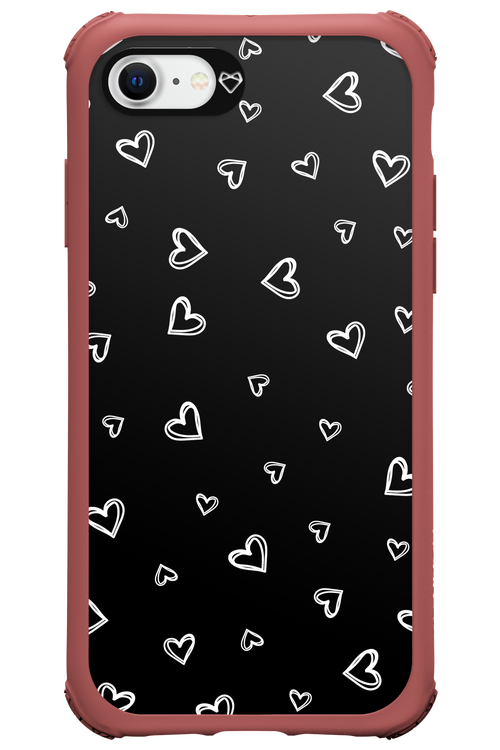 Monochrome Hearts 2.0 - Apple iPhone 8
