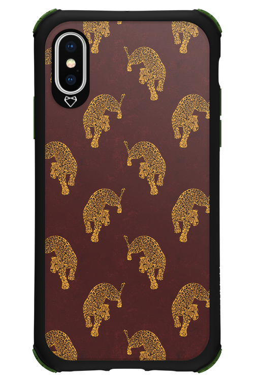 Burgundy Leopard Pattern - Apple iPhone X