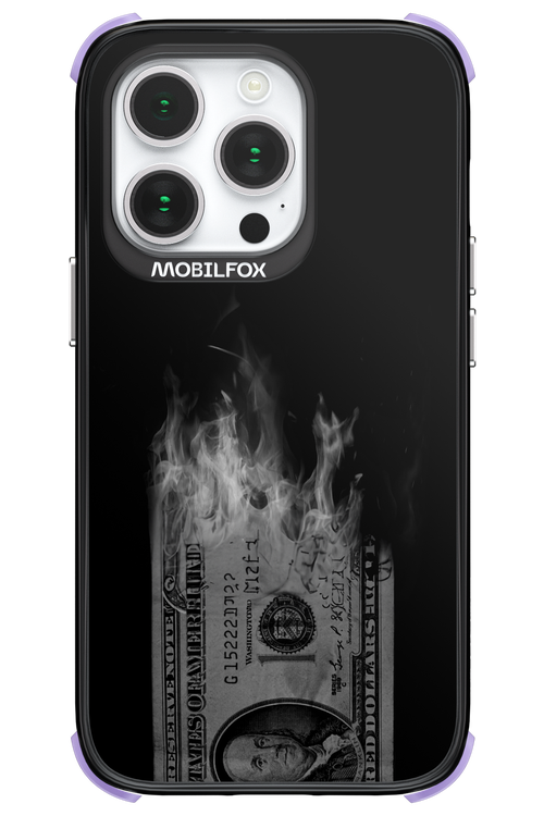 Money Burn B&W - Apple iPhone 14 Pro
