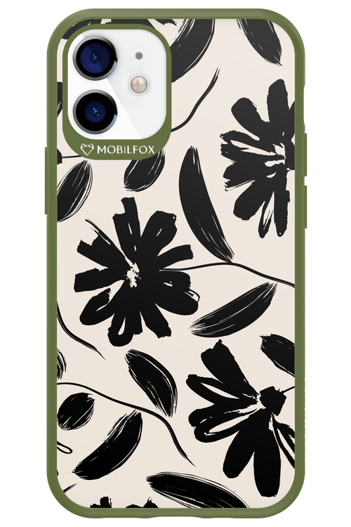 Monochrome Flowerss - Apple iPhone 12 Mini